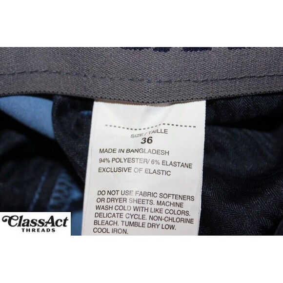 PGA Tour Men's Active Waistband Golf Shorts Blue Checked Flat Fronts 36" Waist - Picture 3 of 4